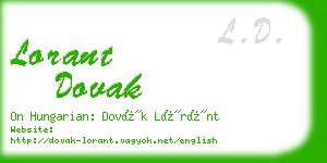 lorant dovak business card